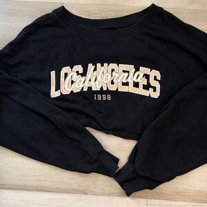 Los Angeles Black Cropped Sweatshirt